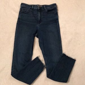 ASOS Super High Rise Skinny Raw Hem Jeans